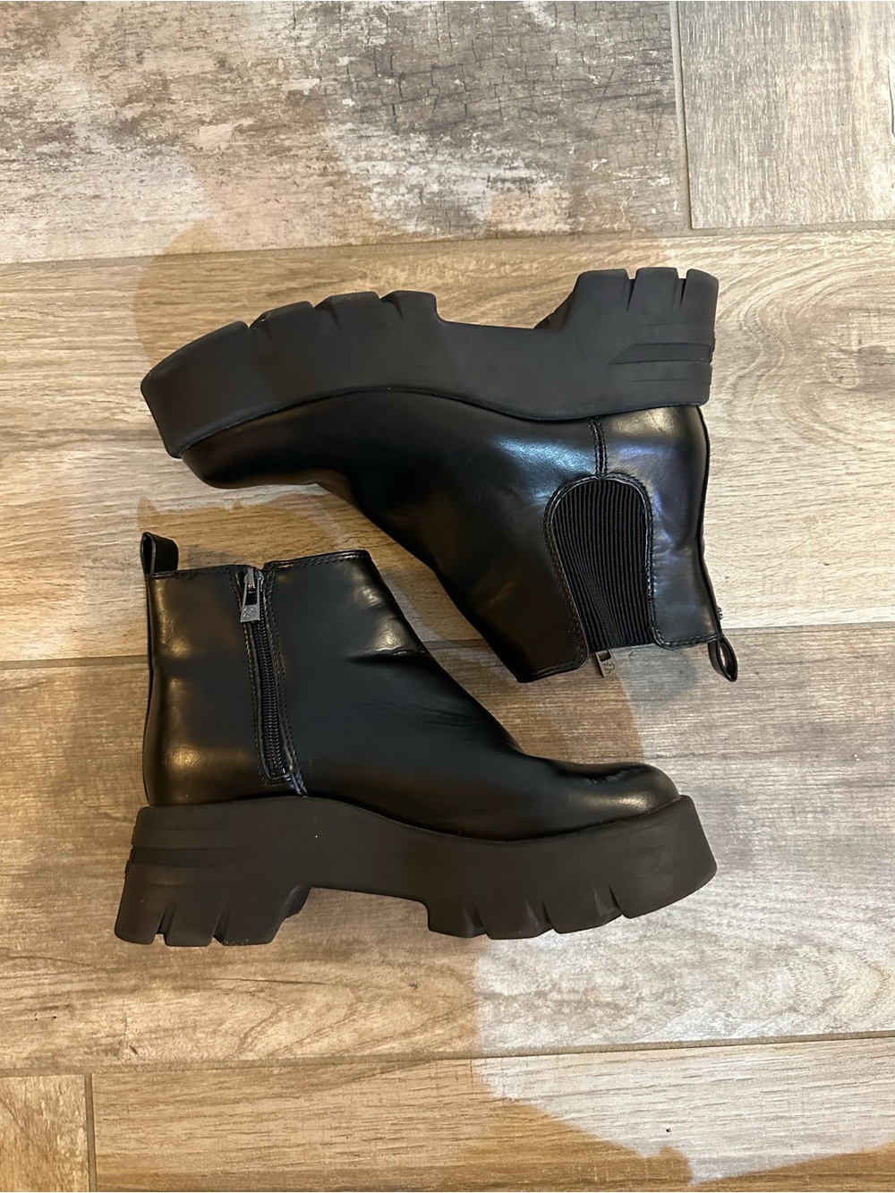 Sam & Libby Ankle Boots Julia Lug Sole Zip Closure Size 8